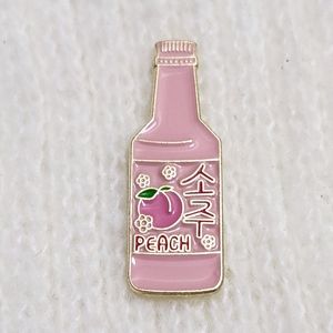Peach Soju Bottle Enamel Pin